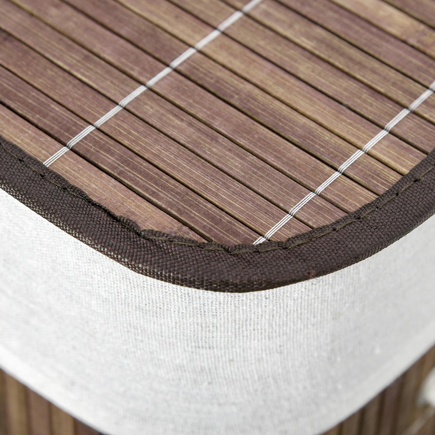 100L tvättkorg – bambu, bomull, 3 handtag, tvättbar