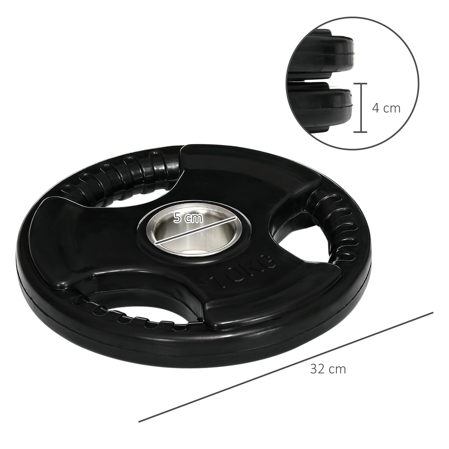 10 kg gummi olympiska viktskivor set, golvvänlig