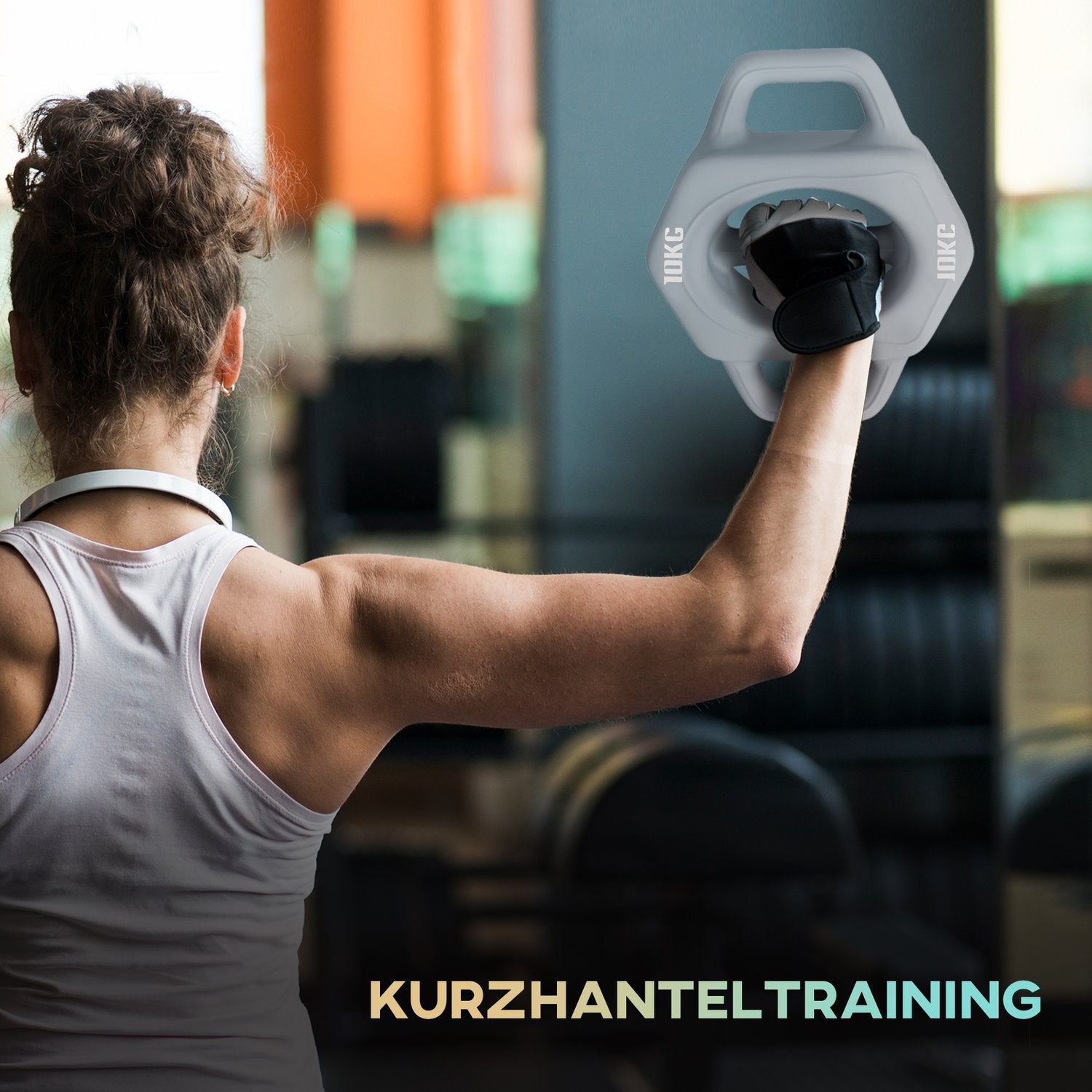 10 kg multifunktionshantelset, golvvänlig grå