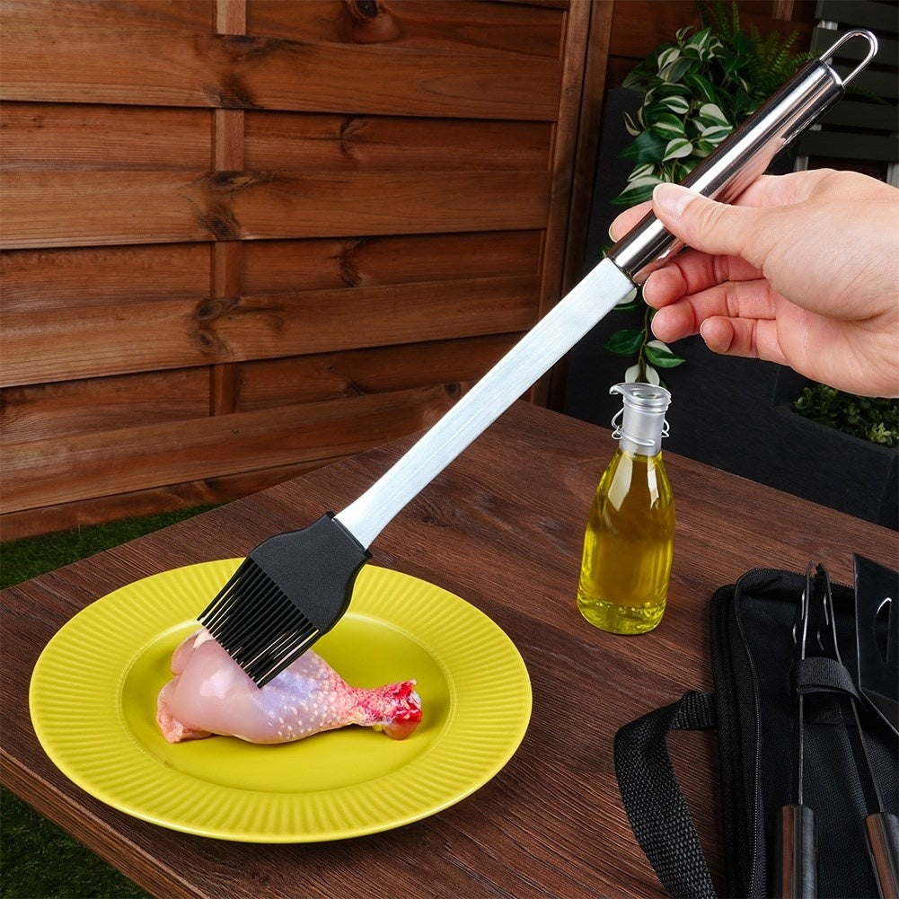 10 nödvändiga grillredskap i väska, rostfritt stål