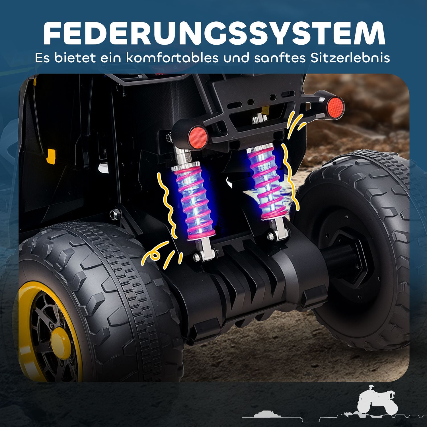 12V Elektrisk Quad för barn med upphängning och LED-lampor