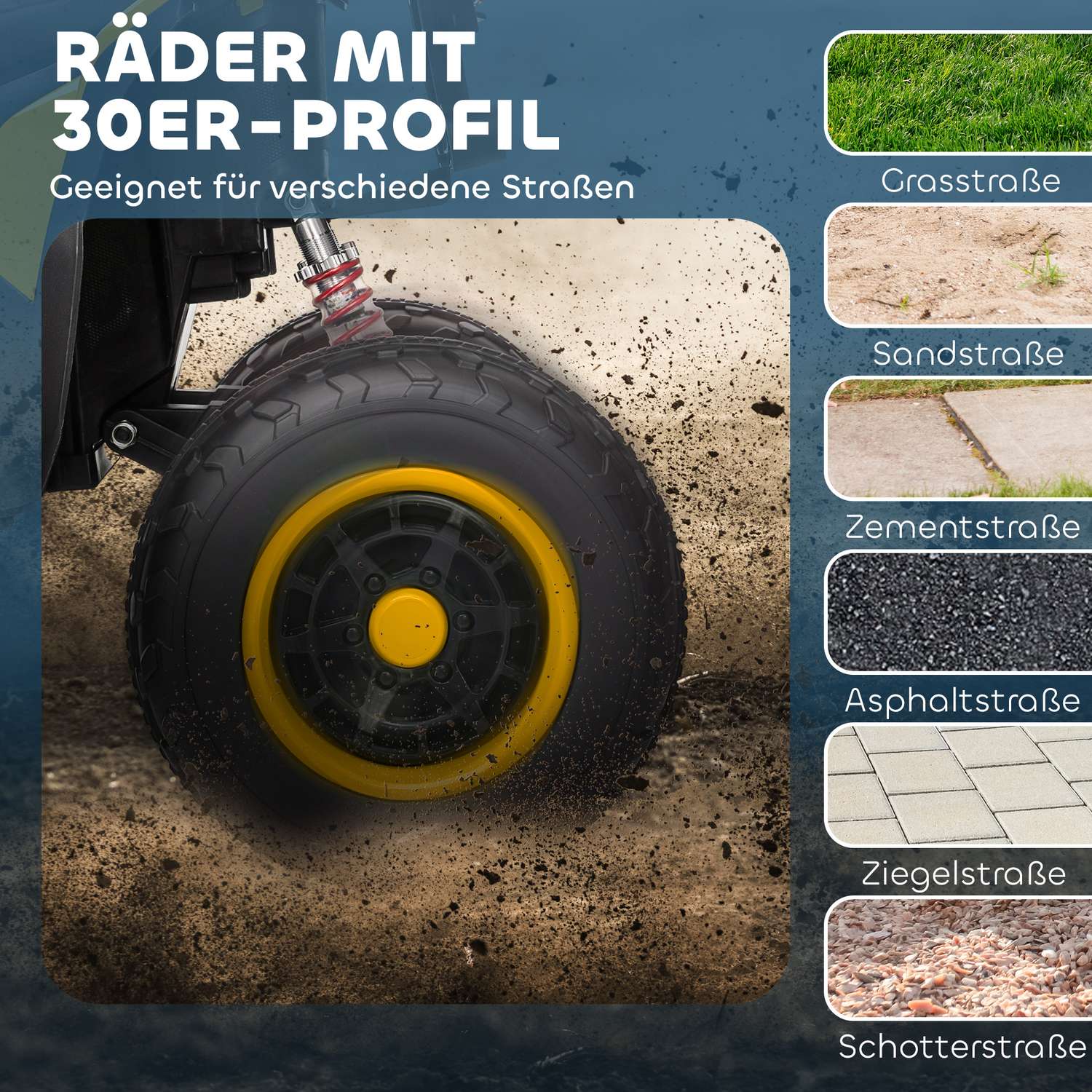 12V Elektrisk Quad för barn med upphängning och LED-lampor