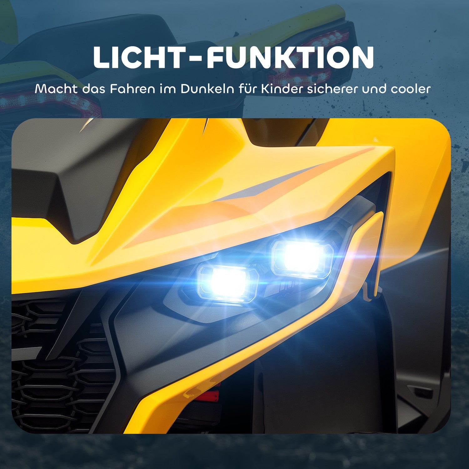 12V Elektrisk Quad för barn med upphängning och LED-lampor