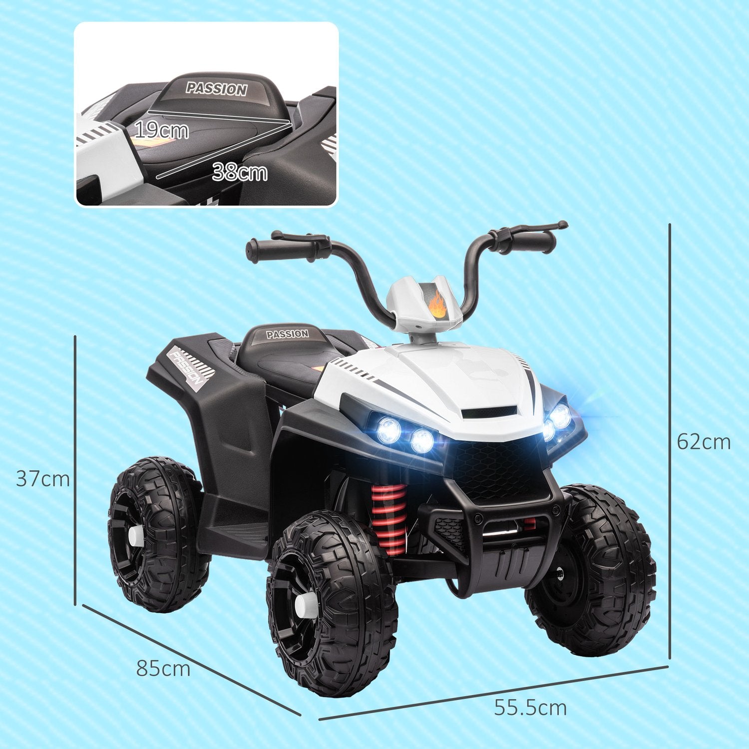 12V Kids Electric Quad, metall, MP3, 3-5 år, 5 km/h
