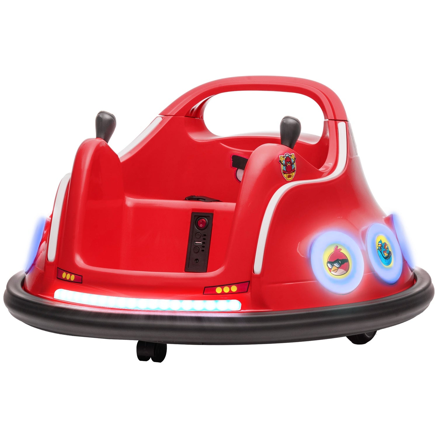 12V barnbil med fjärrkontroll, lampor och 360° spinn