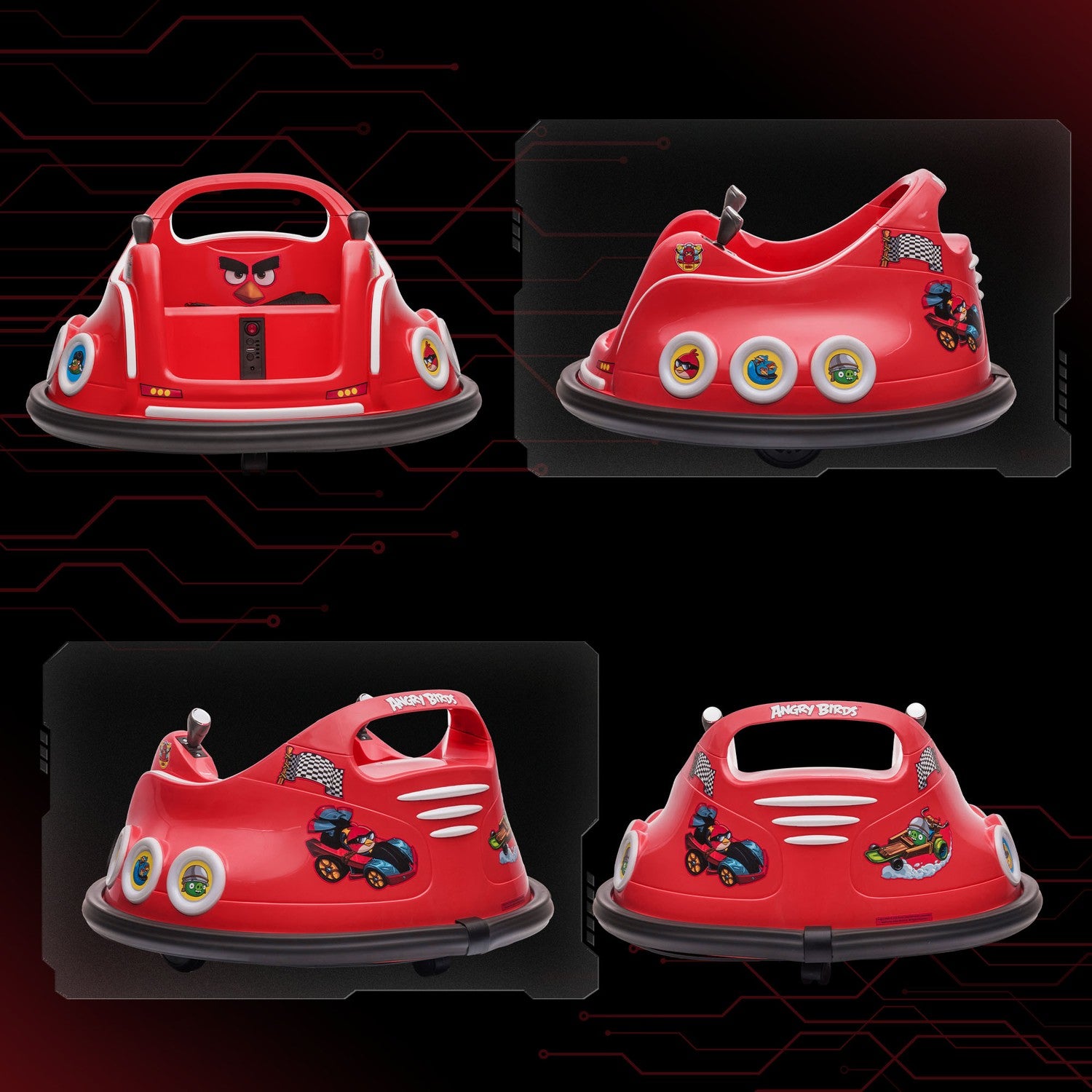 12V barnbil med fjärrkontroll, lampor och 360° spinn