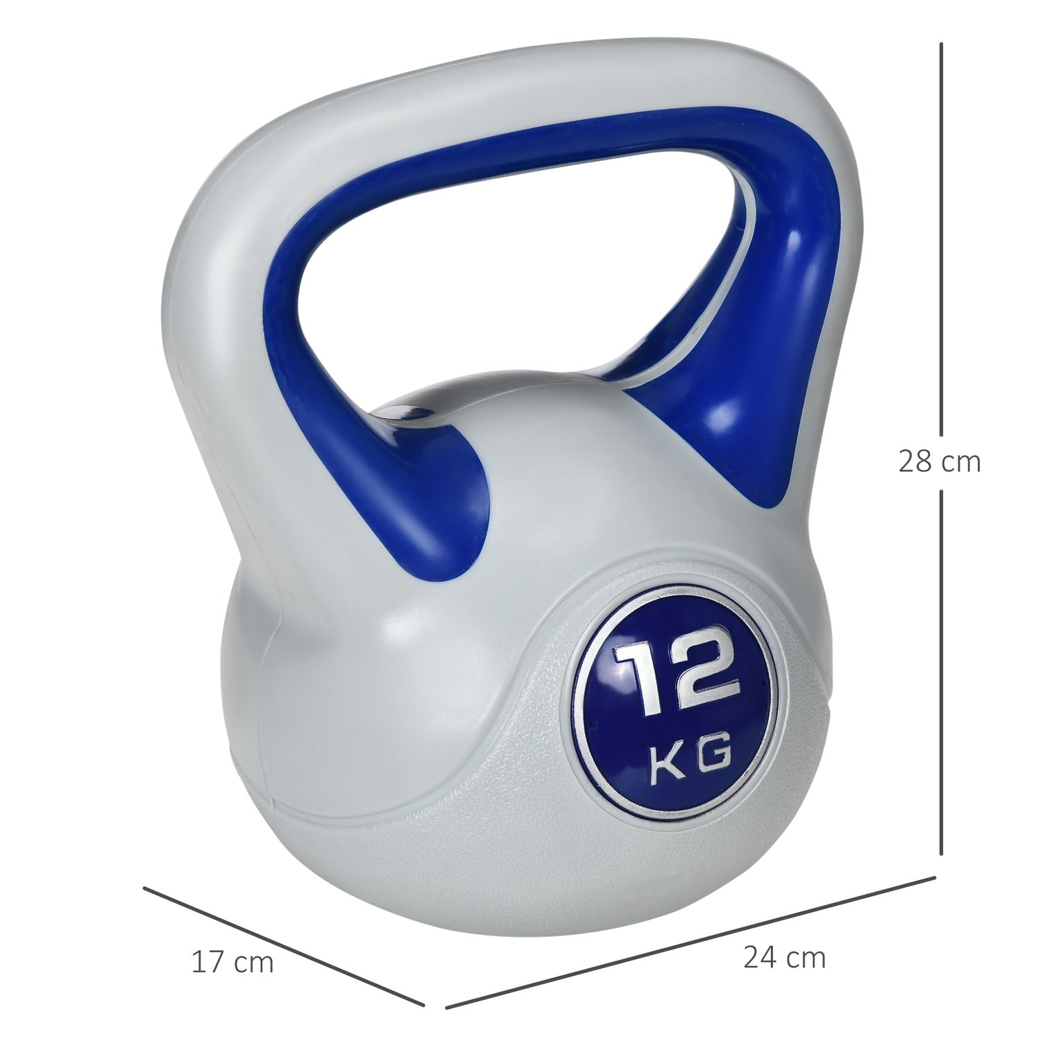 12 kg Blue Kettlebell för styrketräning och kondition