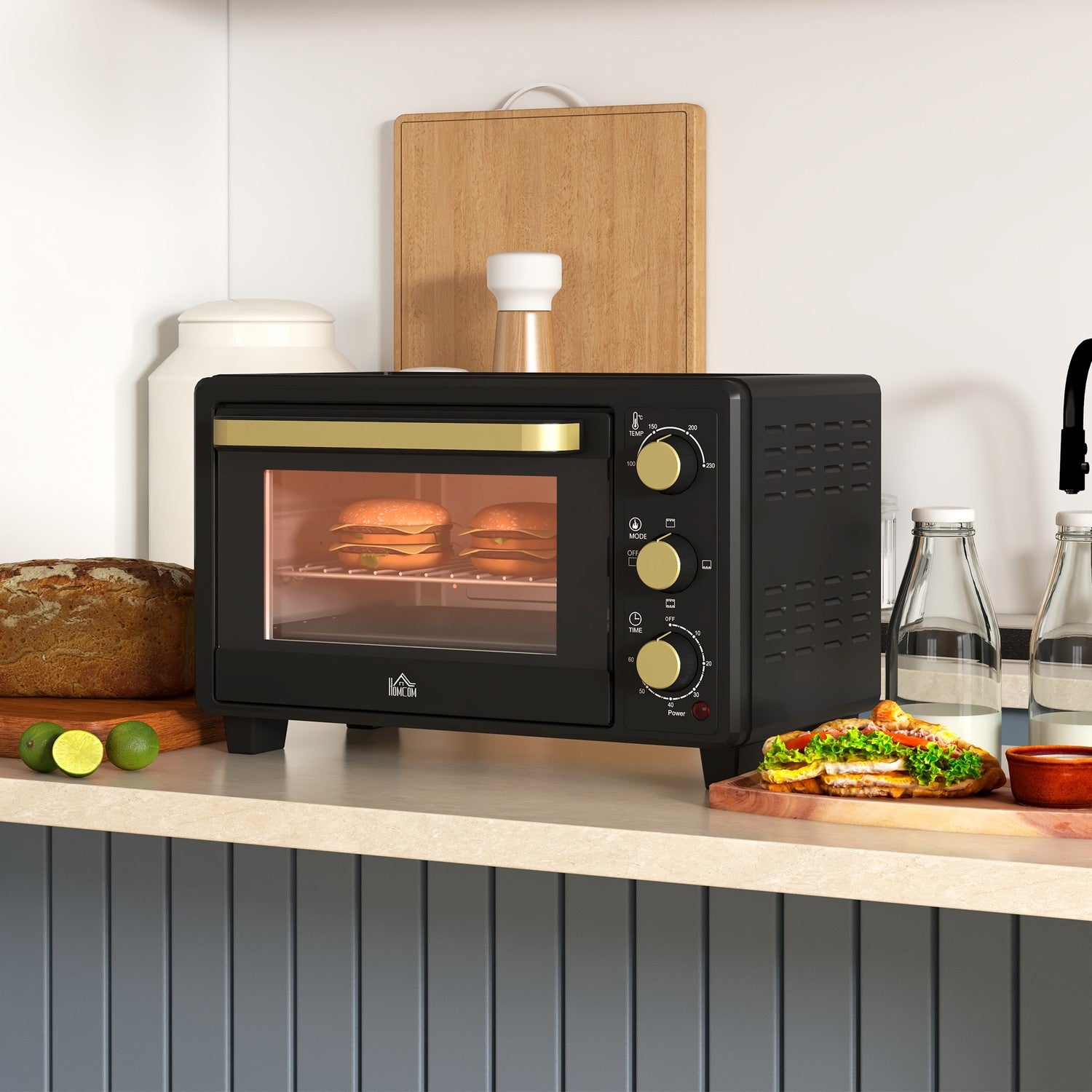 16L Miniugn, 1400W, Grill & Bakplåt, Svart