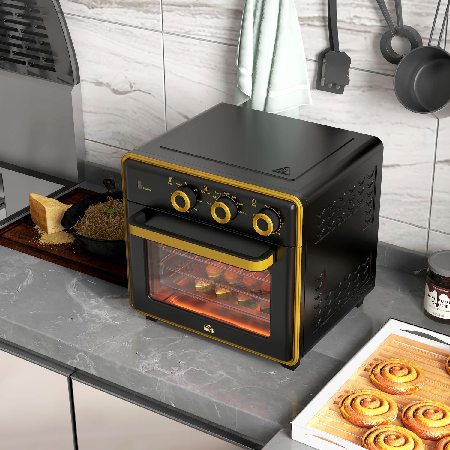 20L konvektionsminiugn – timer, grill, bakplåt, 1400W