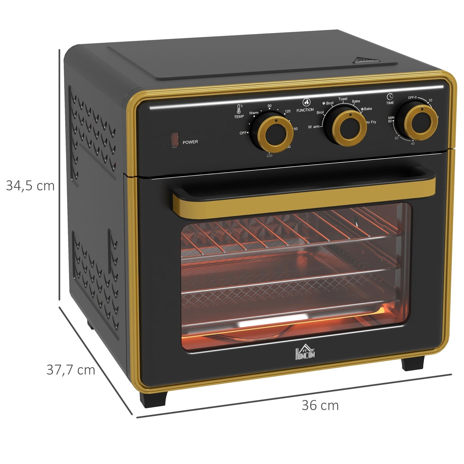 20L konvektionsminiugn – timer, grill, bakplåt, 1400W