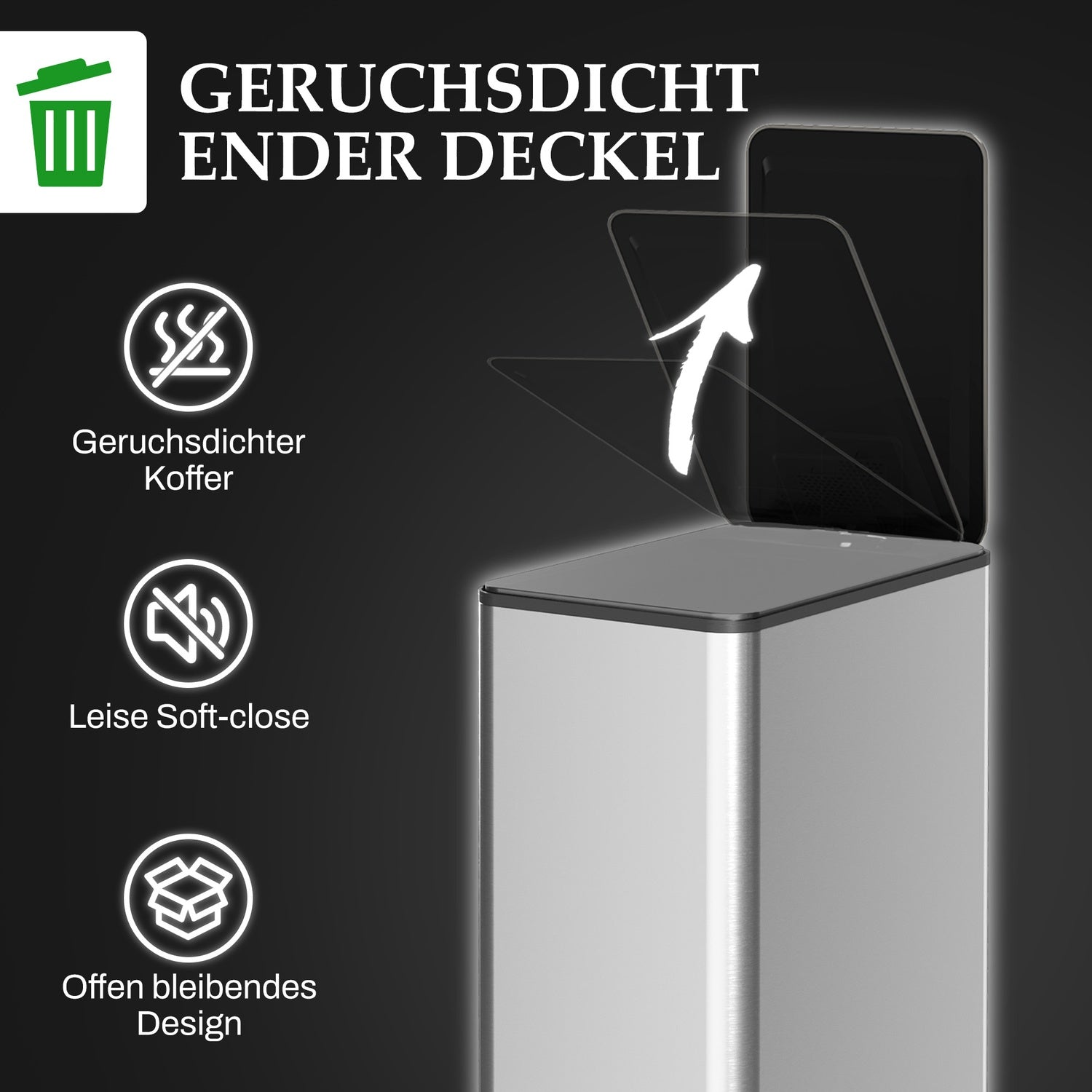 20L pedalbehållare i rostfritt stål med innerbehållare, vardagsrum/kontor