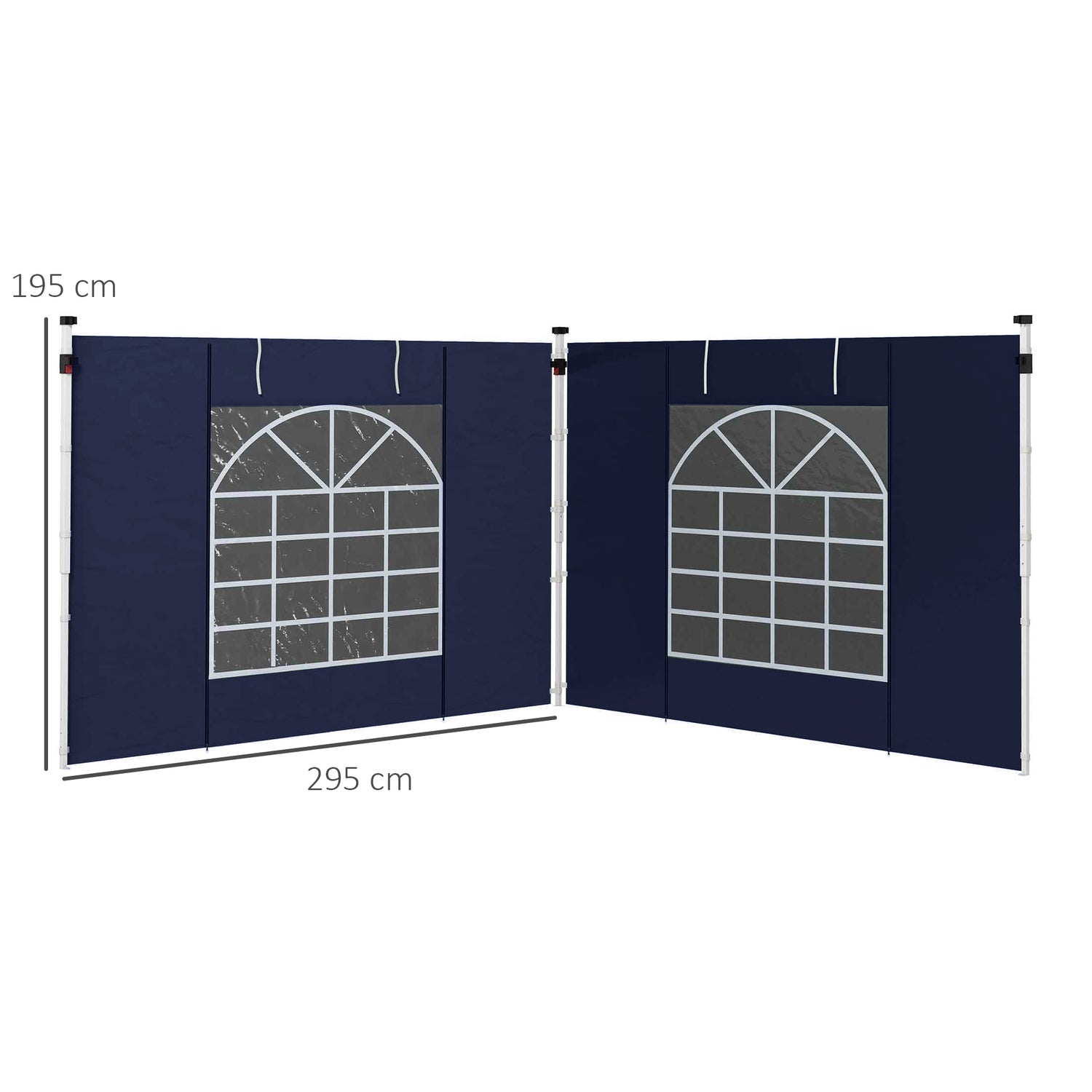 Gazebo sidopaneler med fönster och dörr, Oxford Blue