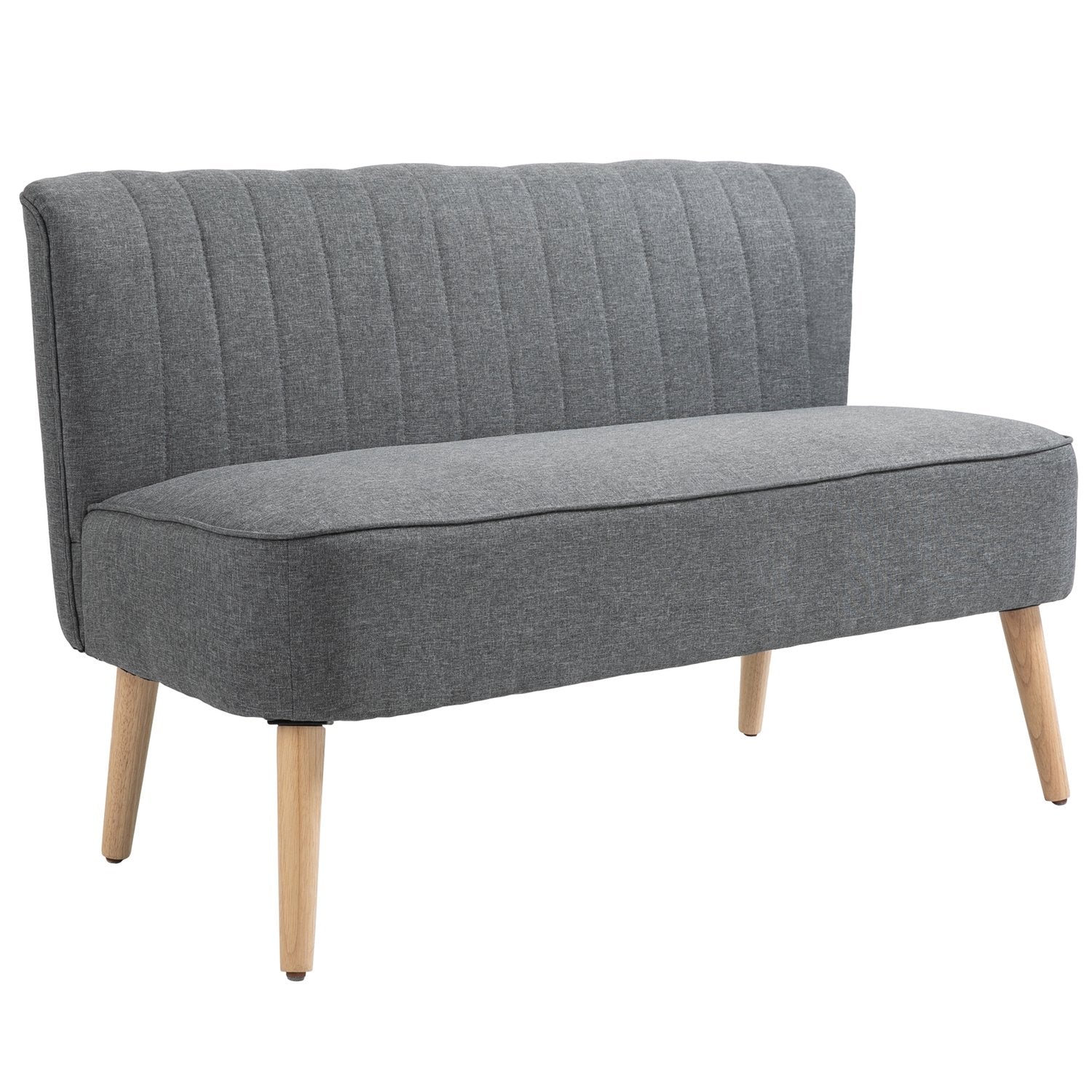 2-sits ljusgrå tygsoffa – bekväm loungestol