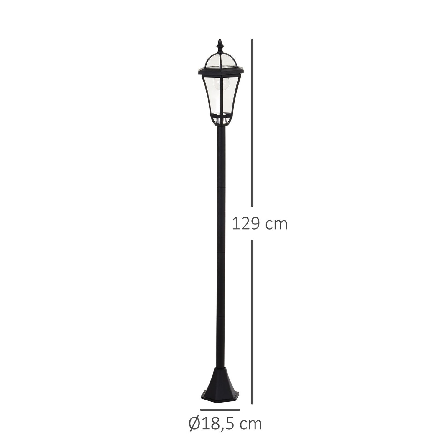 Solar LED Street Light, IP44 Vattentät, Energisnål, Svart