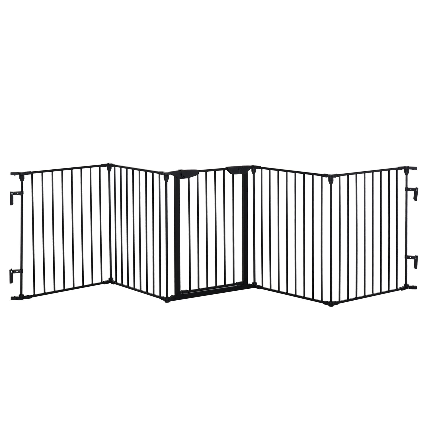 Valplekhage & hopfällbar barriär med dörr, metall, svart