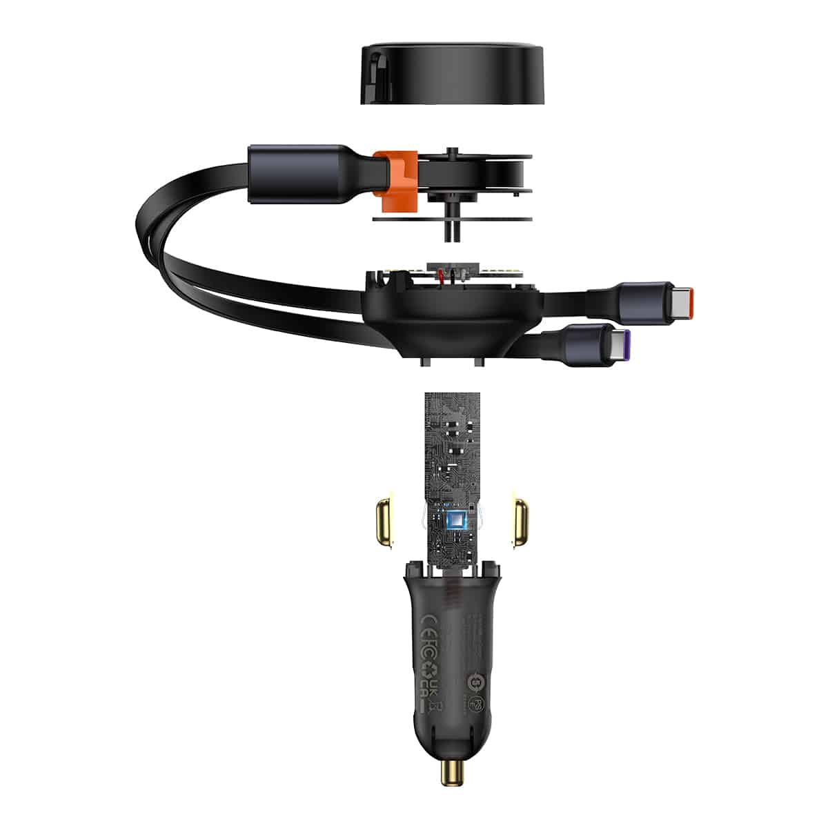 2in1 billaddare 33W 2x USB-C Enjoyment svart