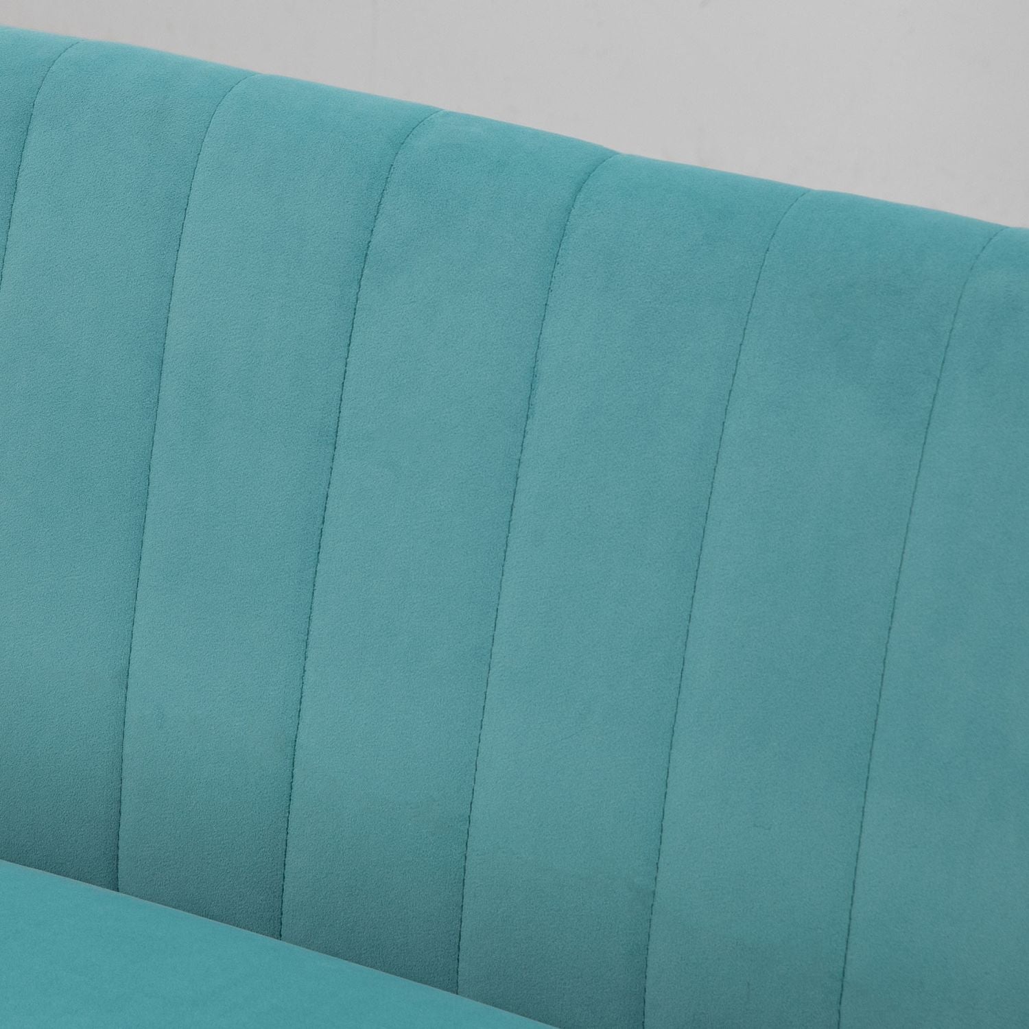 Grön Linne-Look Loveseat soffa, 2-sits med träben