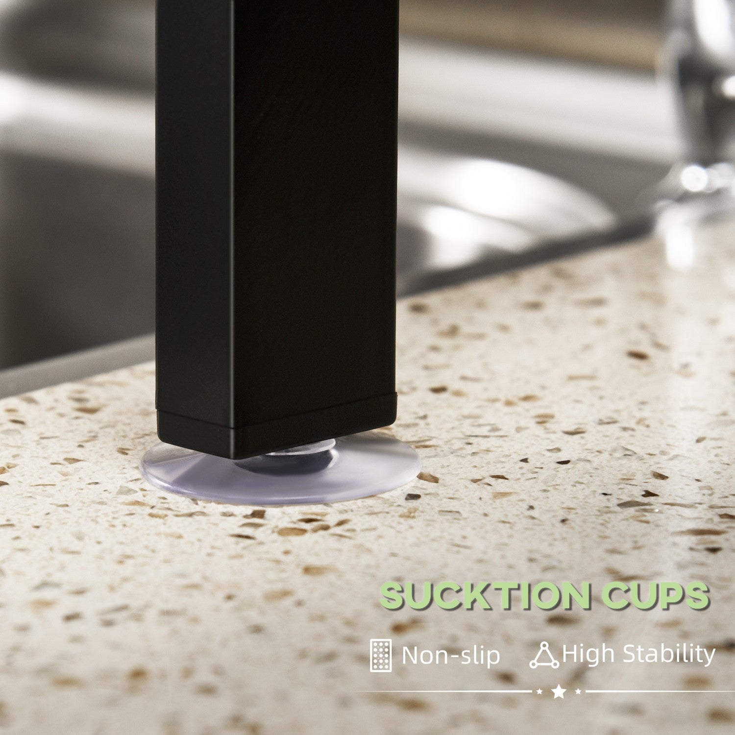 2-vånings diskställ i svart stål med krokar och droppbricka