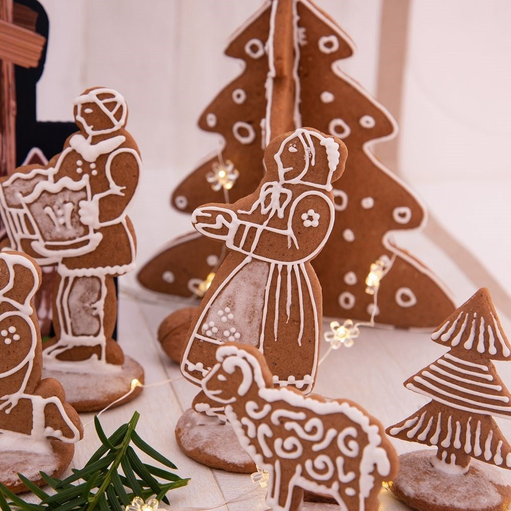 3D Pepparkaksgran Set - Julgransformar i Rostfritt Stål