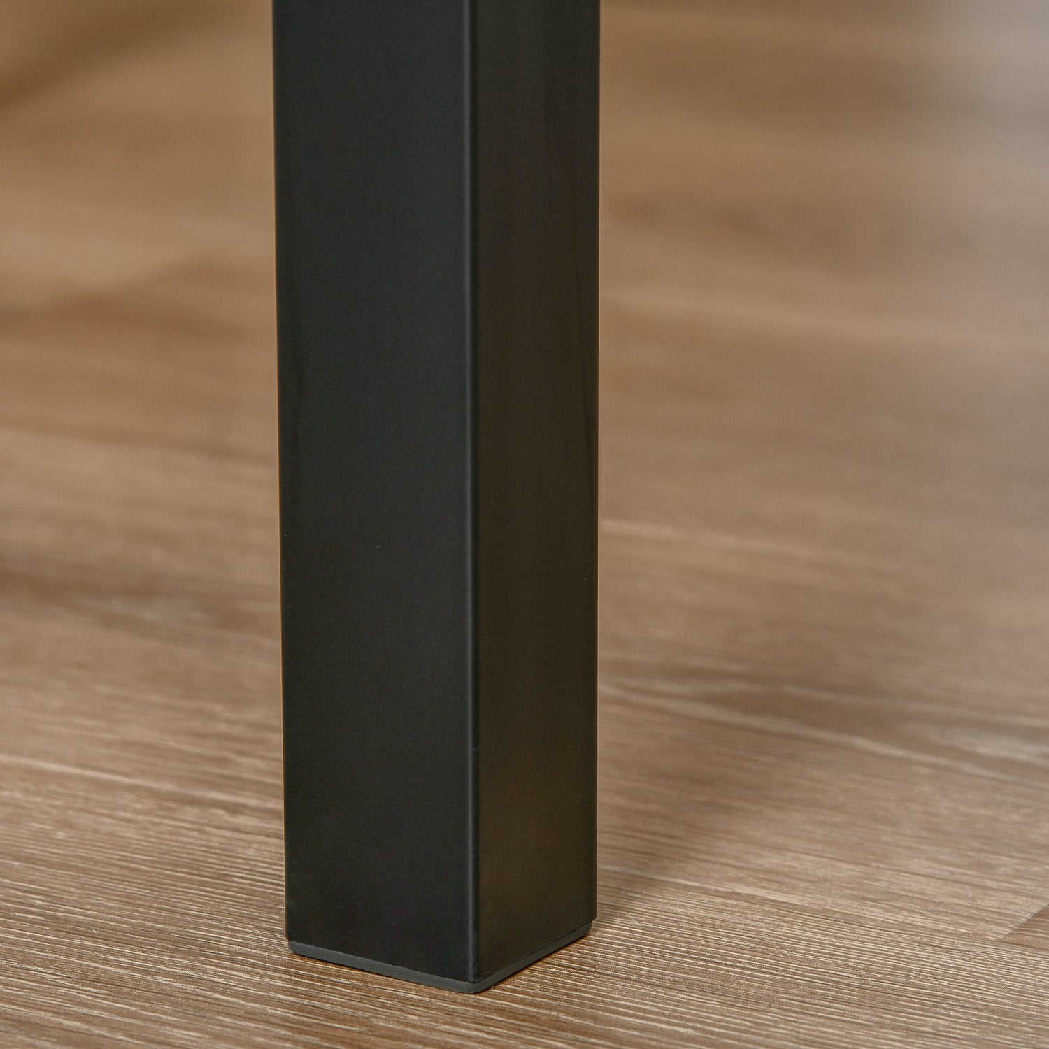 3-delad matsalsset, MDF-bord och metallstolar, träfinish