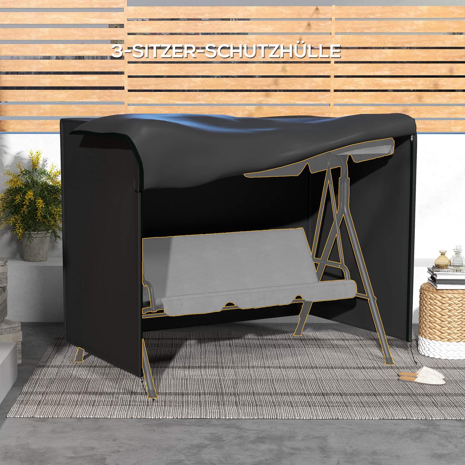 3-sits gungskydd – vattenavvisande och vintertät, 600D, svart