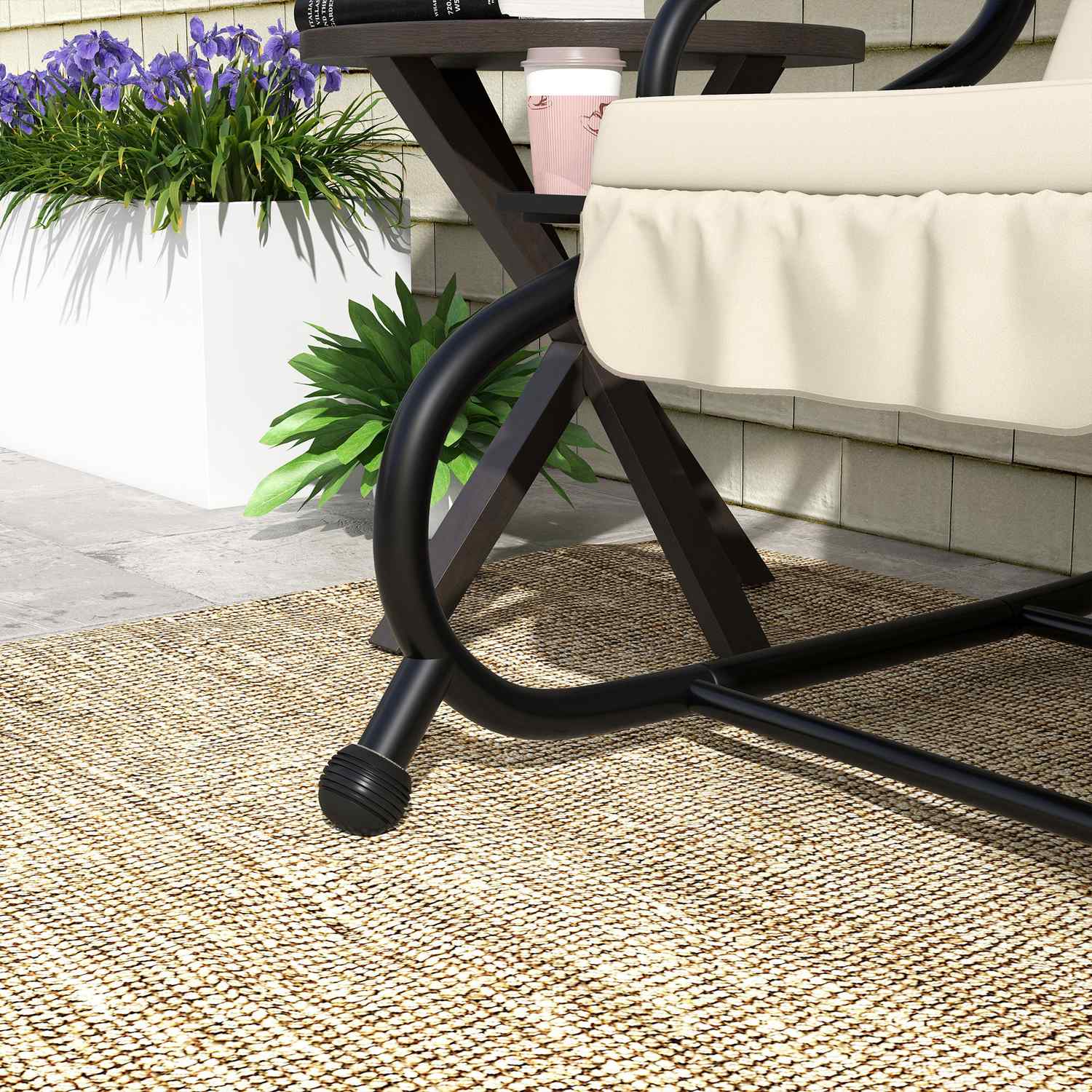 3-sits trädgårdsgunga med justerbart tak och bord