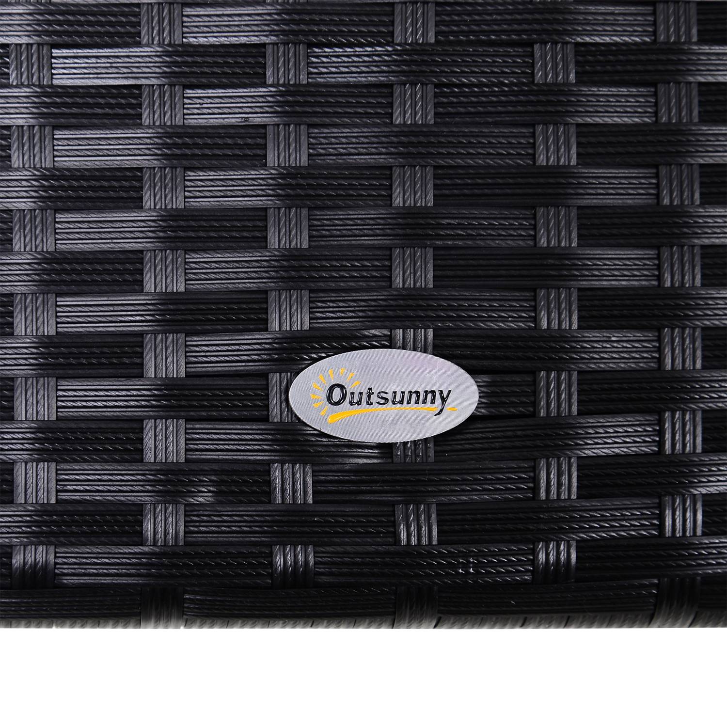 3-sits trädgårdsgunga med tak, polyrotting, svart