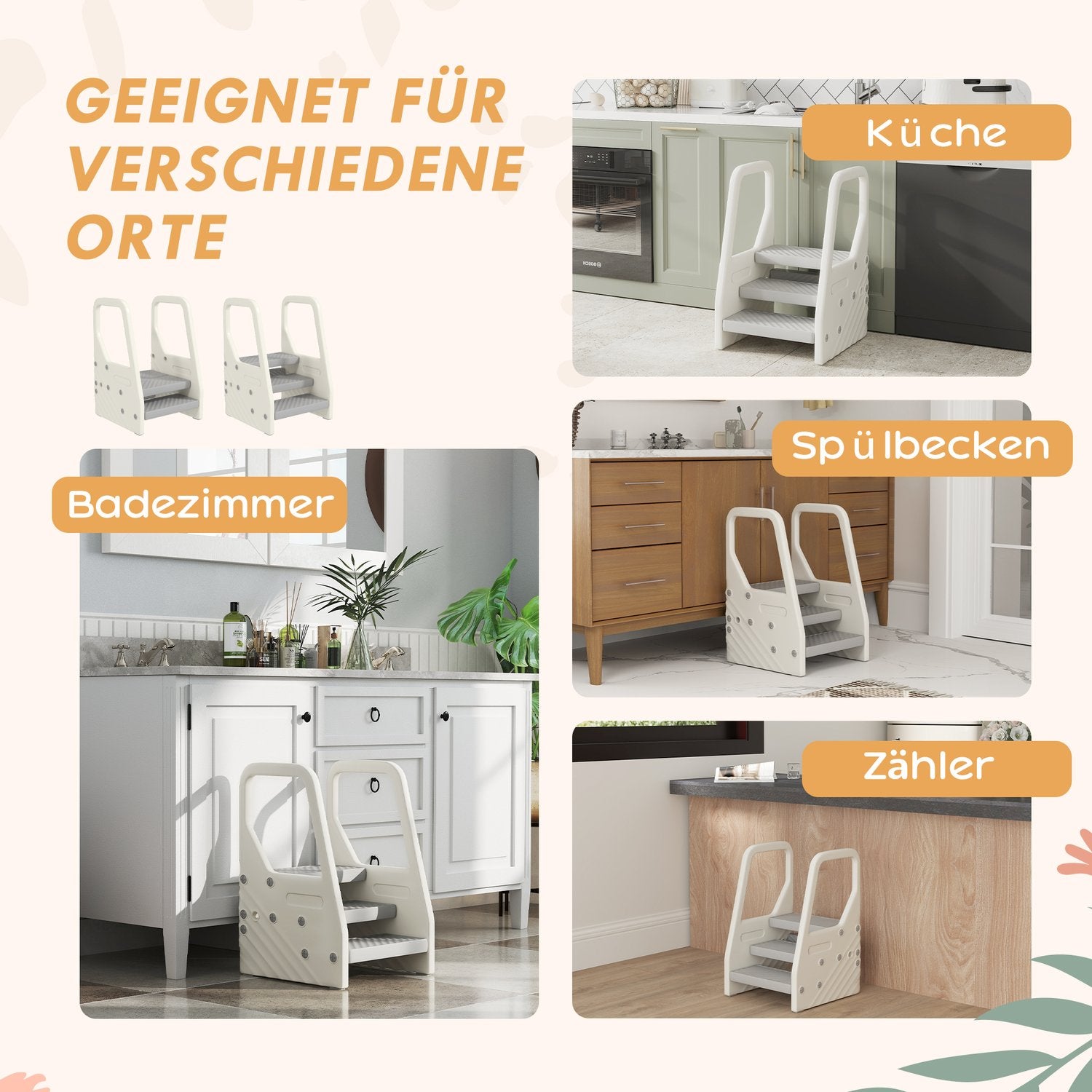 3-stegspall för barn, höj- och sänkbar, antisladd