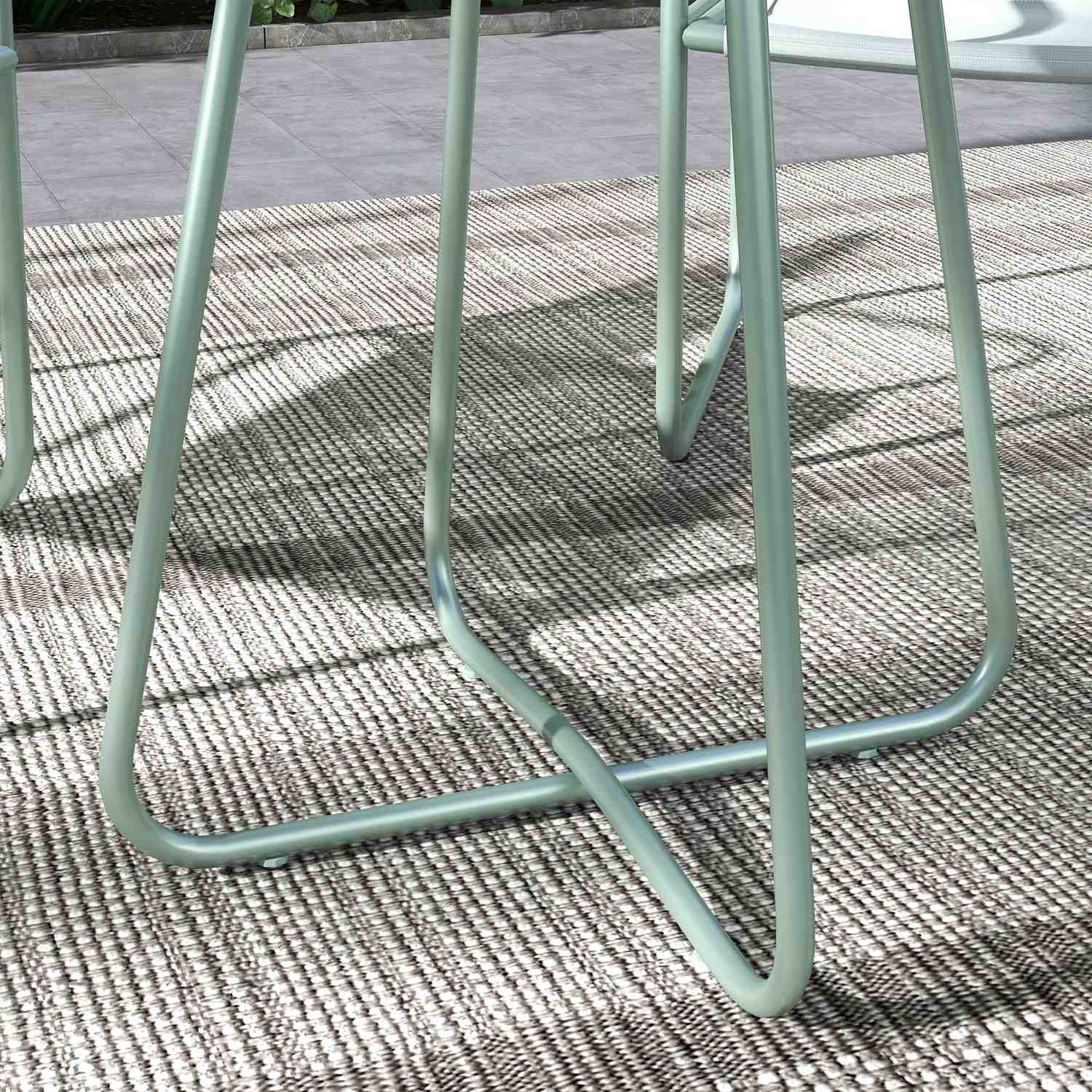 3-delat grönt mesh bistroset med bord och stolar
