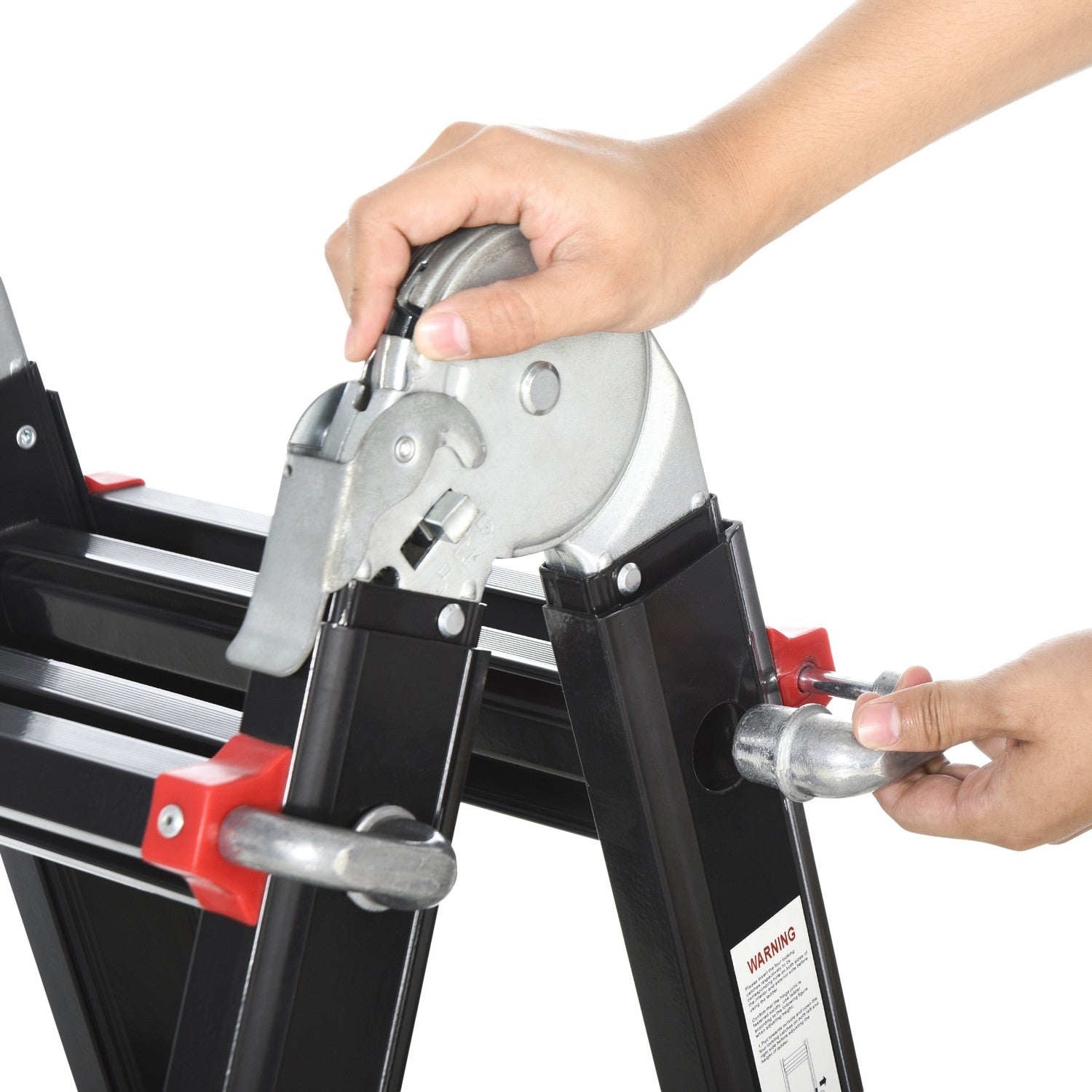 4 m aluminium teleskopstege, hopfällbar och halkfri, 150 kg kapacitet