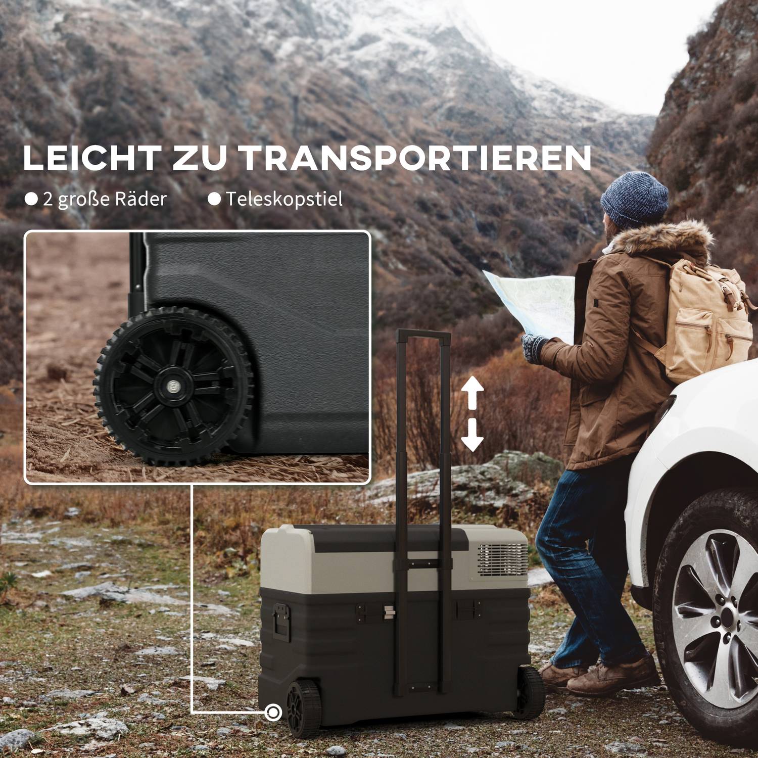 56L bärbar bilfrys, 12/24V & 240V, -20°C, Eco/Max-lägen