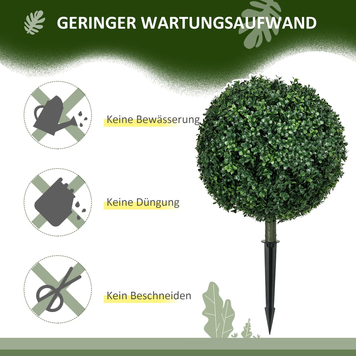 70 cm Stora UV-skyddade konstgjorda buxbomväxter för inomhus/utomhusbruk