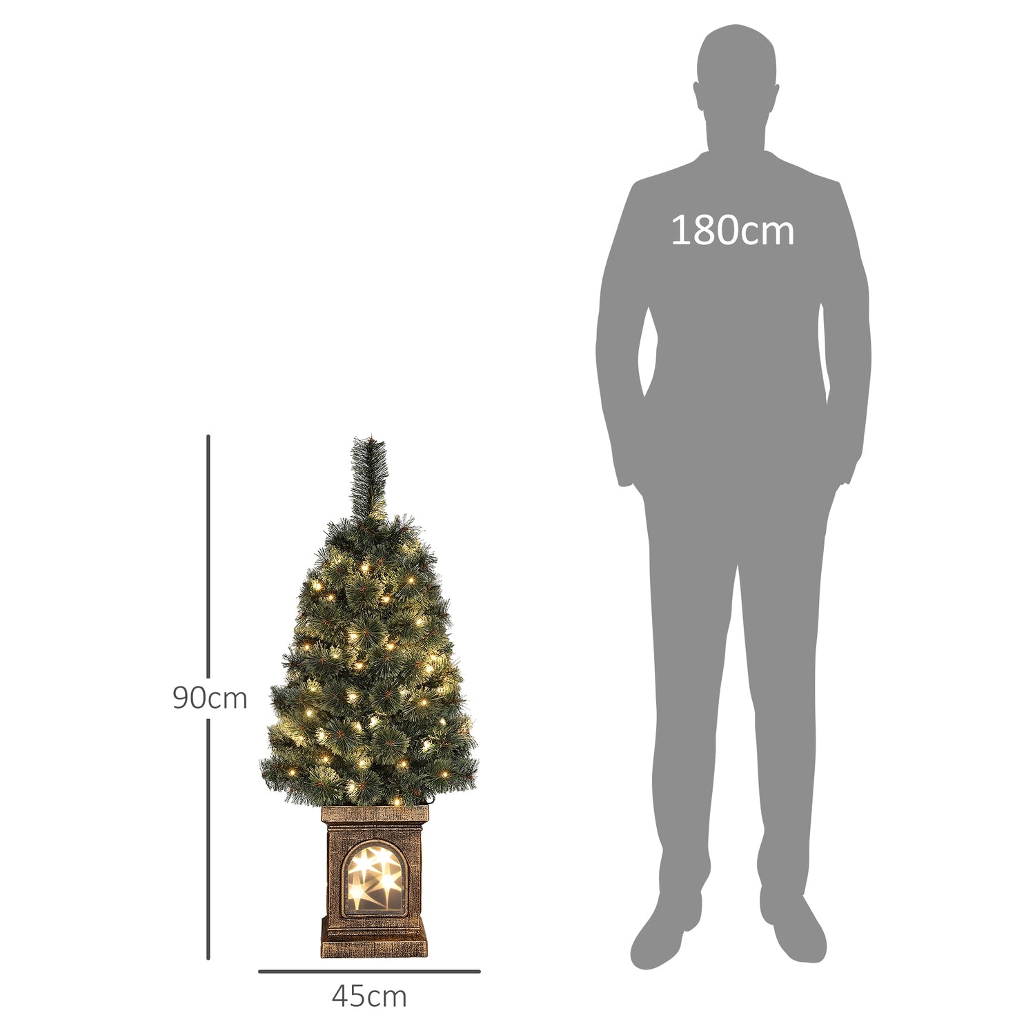 90cm konstgjord julgran inomhus med LED-ljus