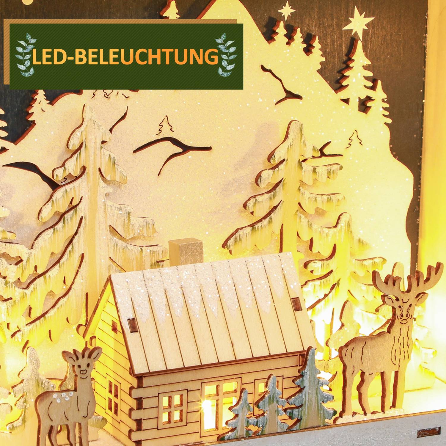 Juladventskalender med LED-ljus, 24 gör-det-själv-fack