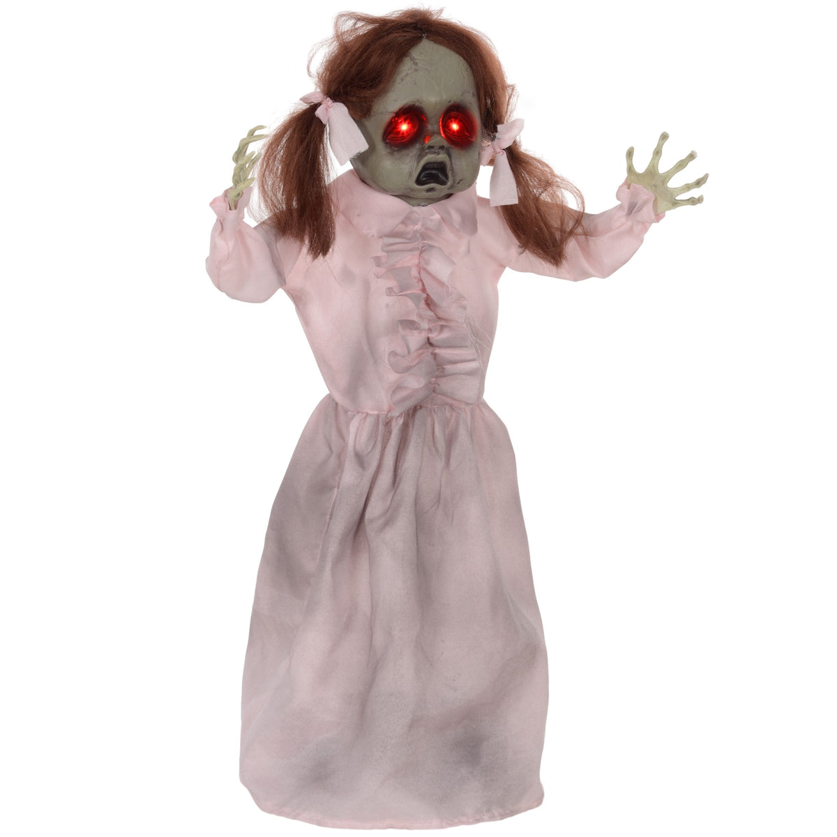 Animovaná halloweenská panenka, aktivovaná zvukem a dotykem, 76 cm