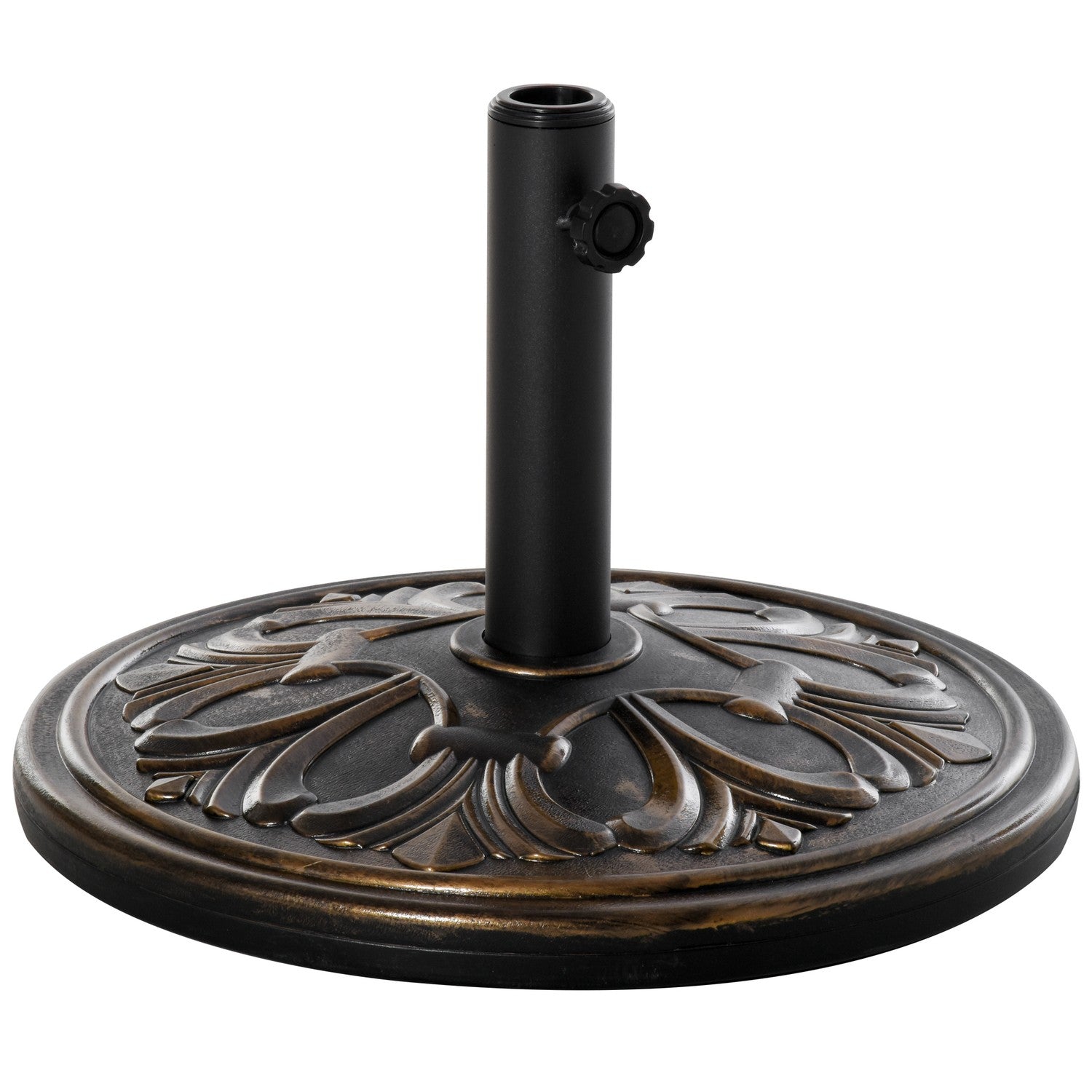 Antik bronsparaplybas, 13 kg, passar Ø35-48mm stolpar