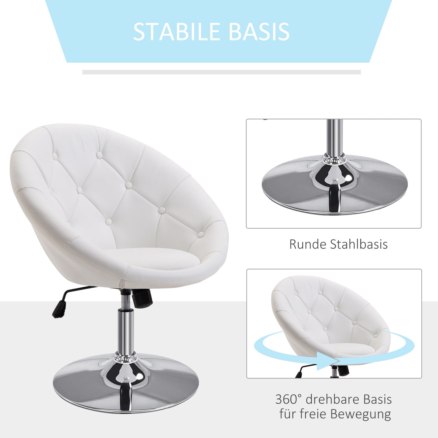 Justerbar svängbar arbetspall, kromstål, 56-90 Cm