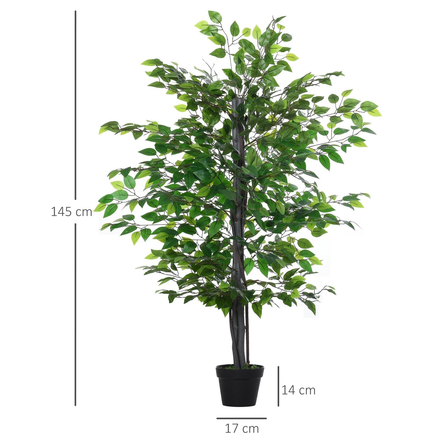 Konstgjorda banyanträd, realistisk dekor, massivt trä, 145cm