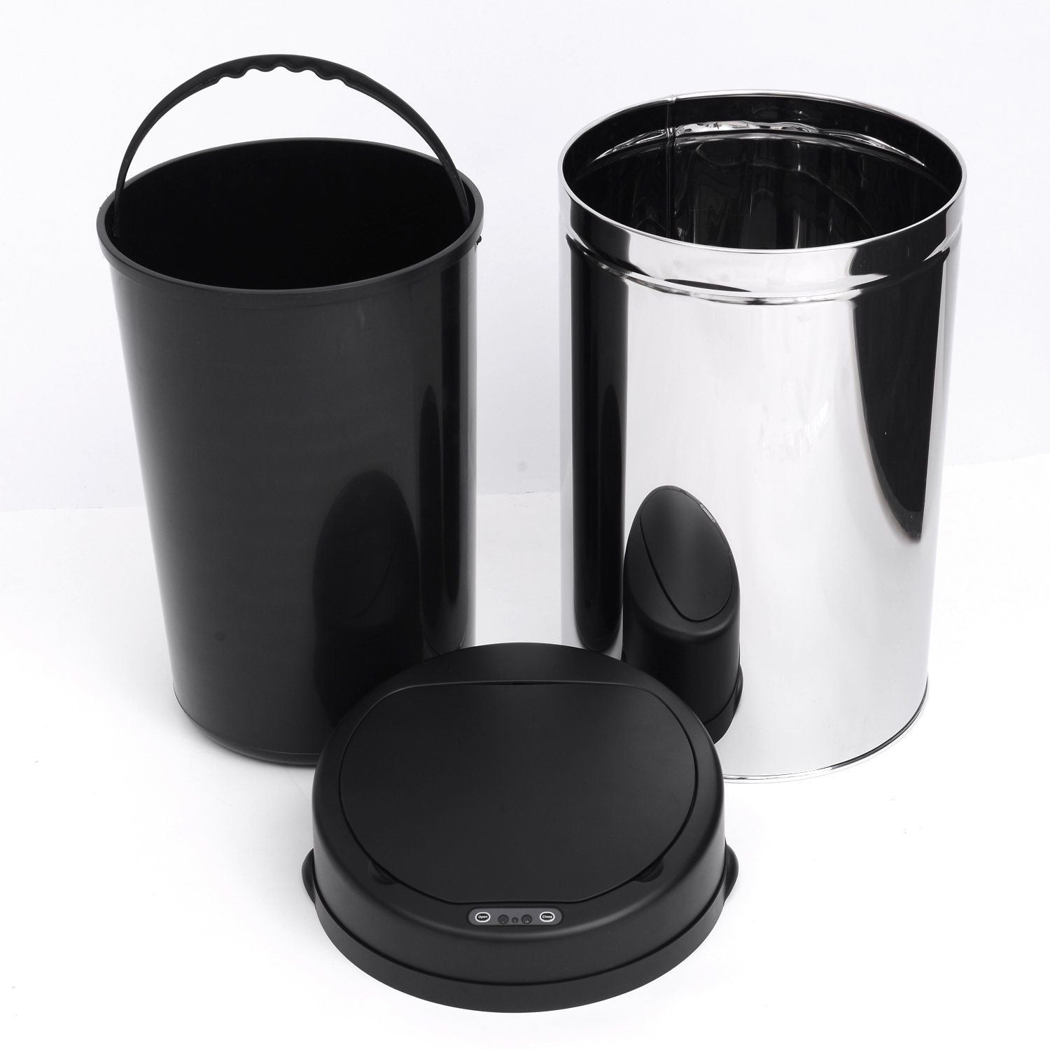 Automatisk 30L sensor soptunna – rostfritt stål, rund
