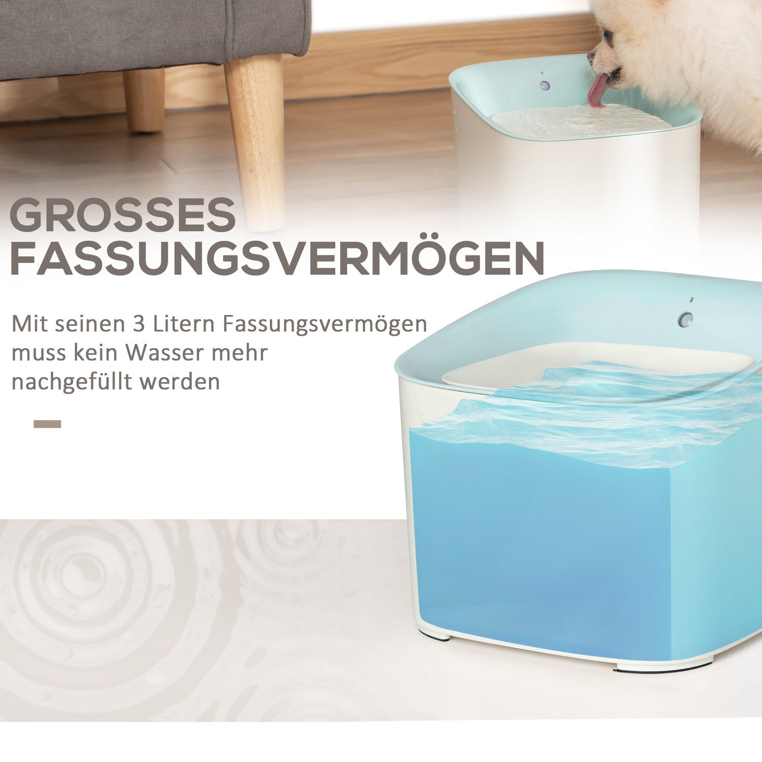 Automatisk dricksfontän för husdjur, 3L, infraröd detektering