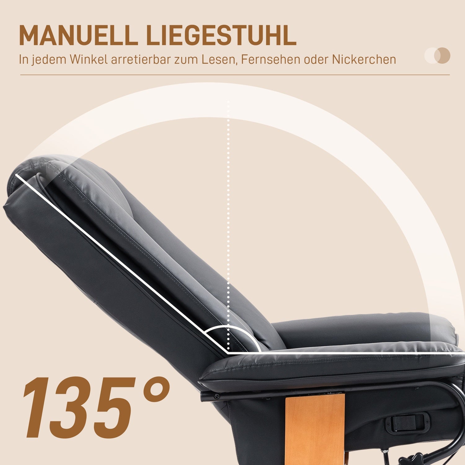 Vridbar vilstol, konstläder, svart, 150 kg kapacitet
