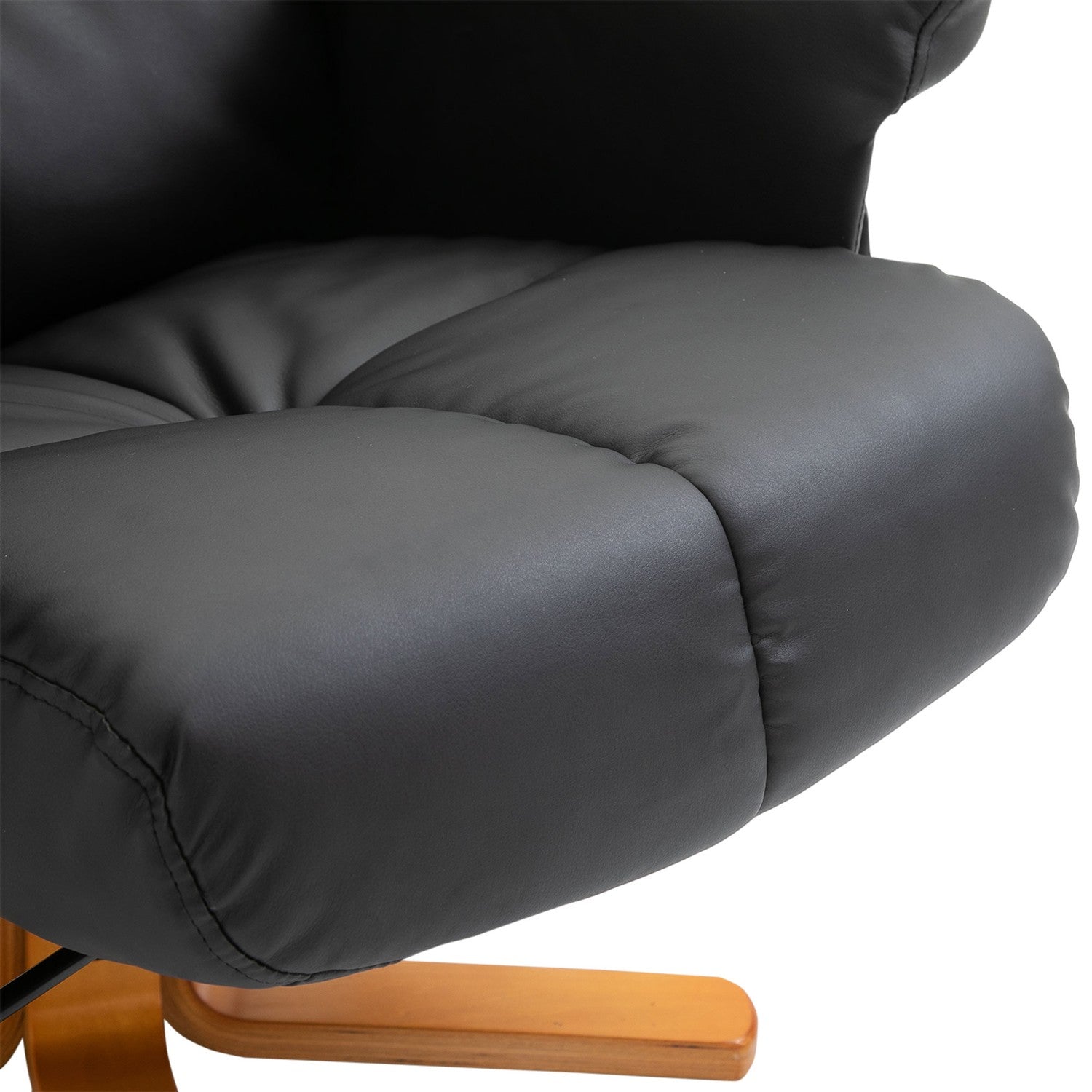 Massagestol Fåtölj med fotpall, 145° lutning, svart