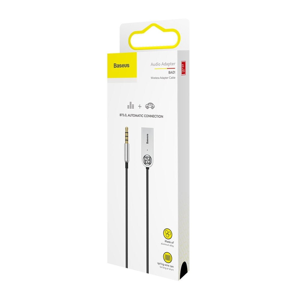 BA01 Bluetooth 5.0 ljudmottagare ljudadapterkabel AUX-jack svart