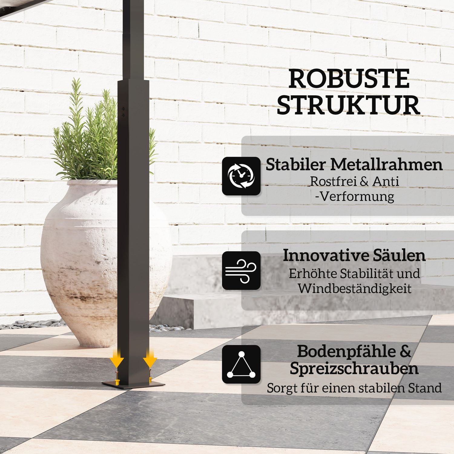 BBQ Pavilion, vattentät och flamskyddad, 243x148x248 cm