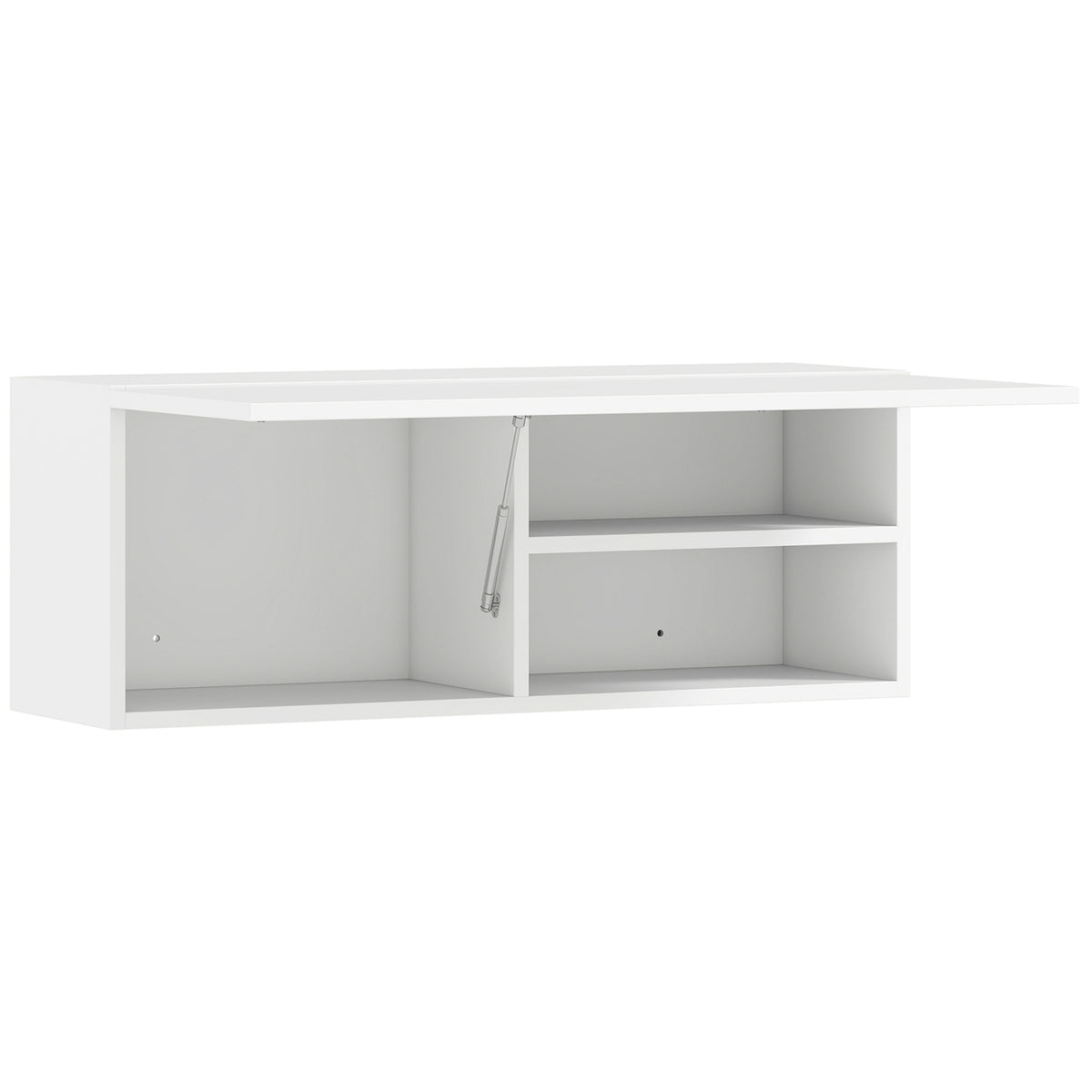 Badkamerkast met klepdeur, gasveer, 80x25x30 cm, wit