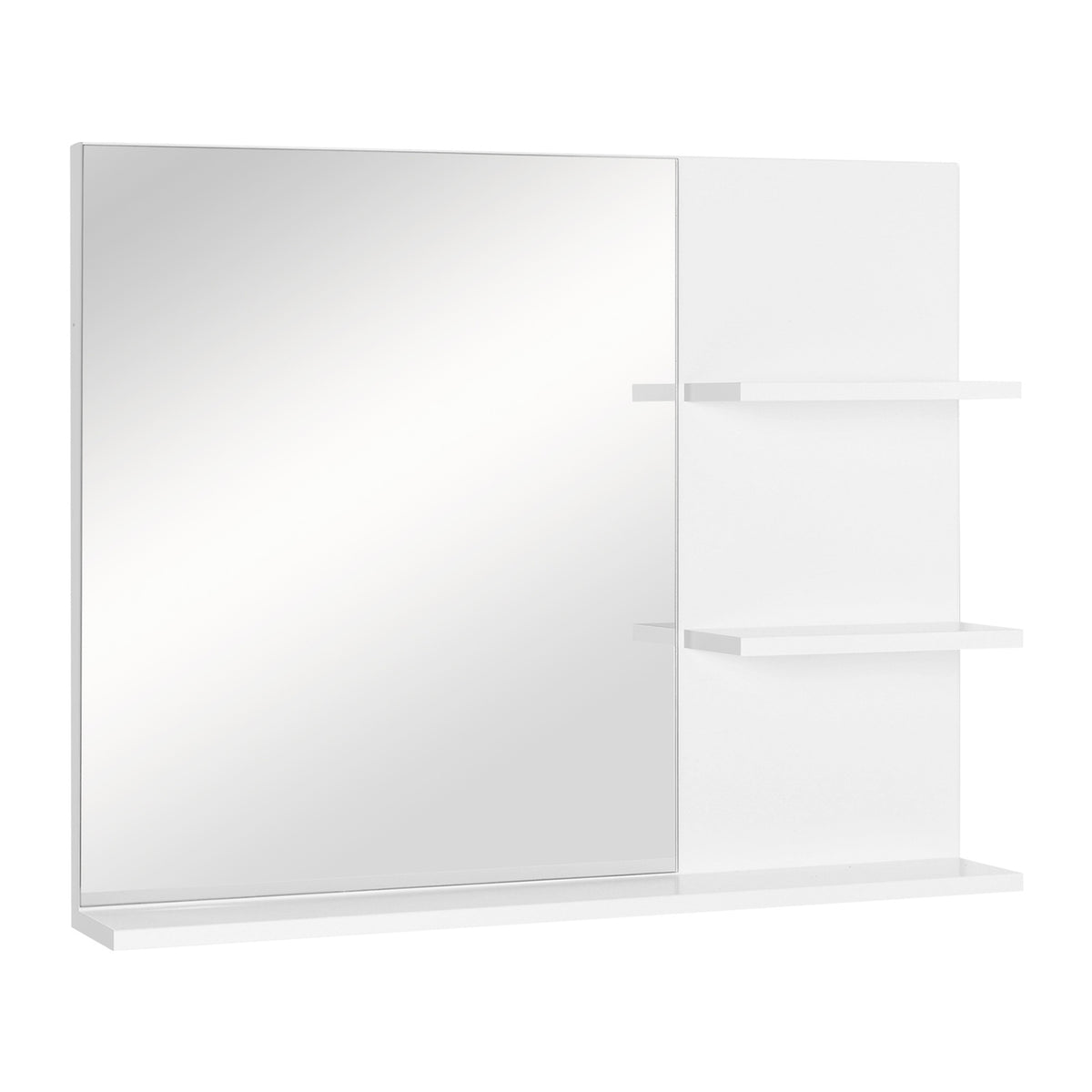 Badkamerspiegelkast met 3 schappen, Wit MDF 60x10x48cm