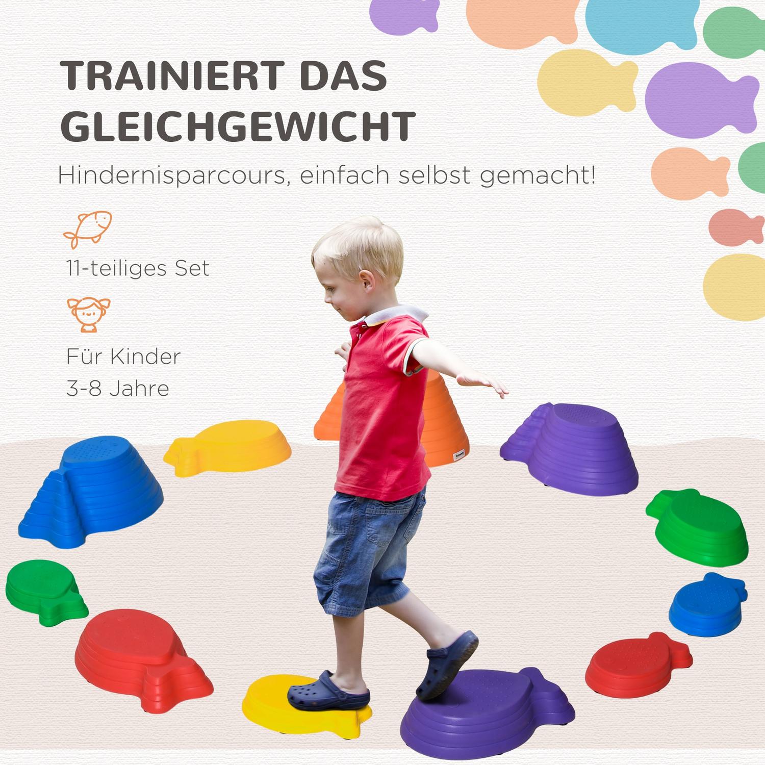 Balance Stepping Stones, paket med 11 – inomhus/utomhusbruk