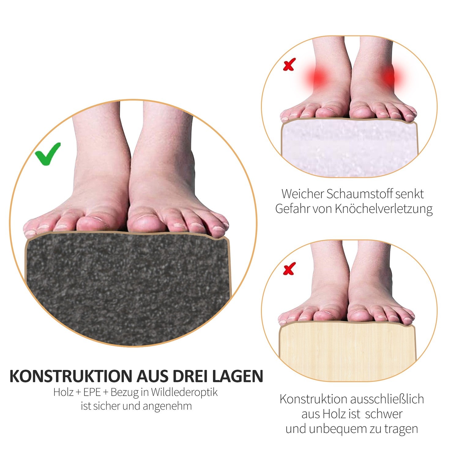 Vikbar 210 cm Gymnastik Balansbalk – inomhus/utomhusbruk