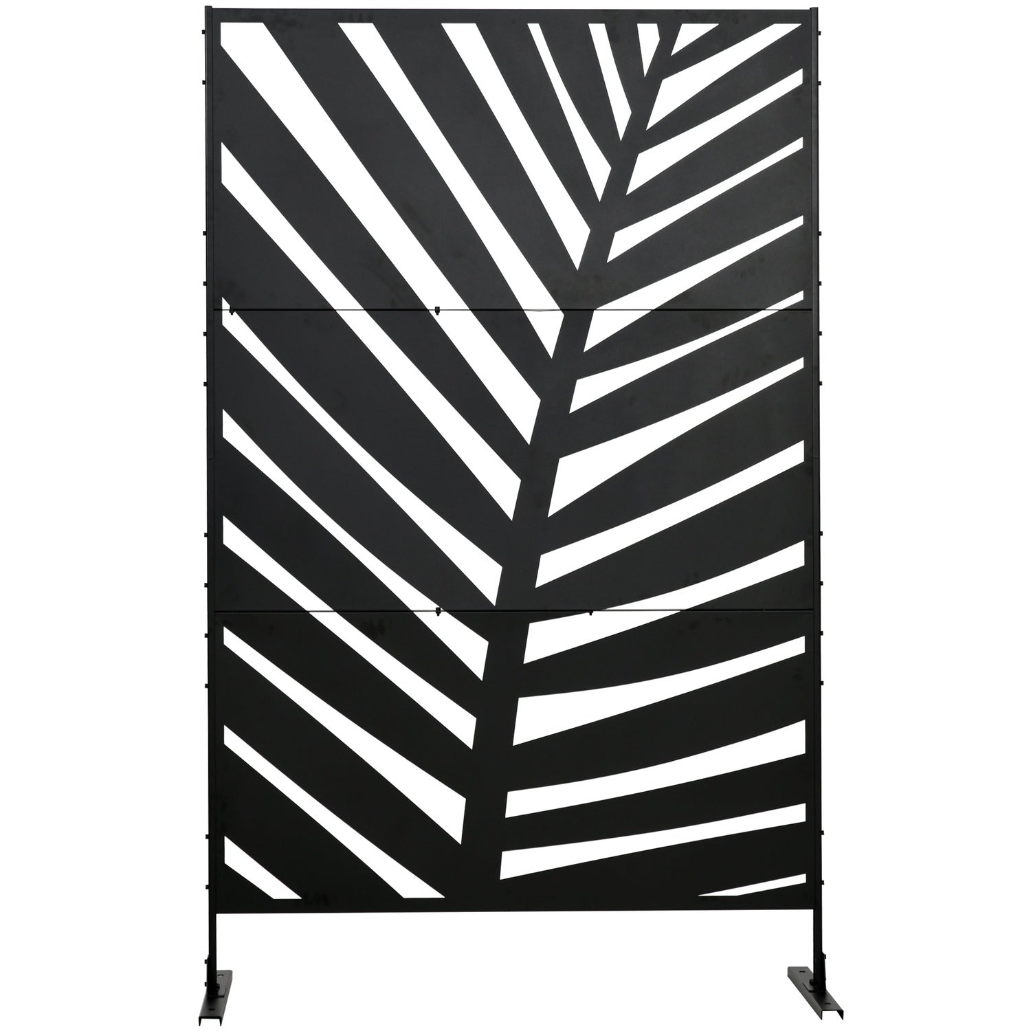 Balcony Privacy Screen, Banan Leaf, 122x198cm, Black Steel