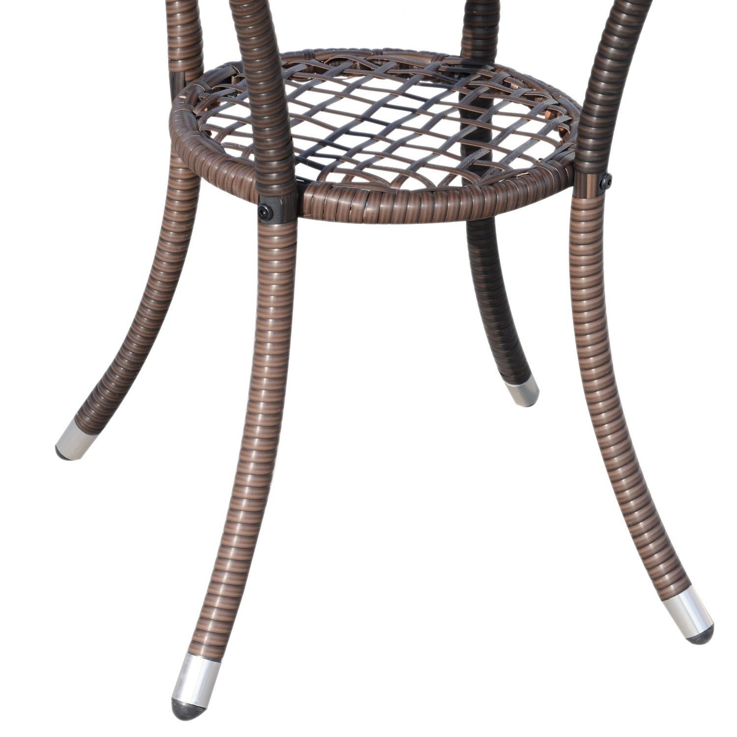 Vikbar rotting bistroset med kuddar, brun 60x58,5x89,5 cm